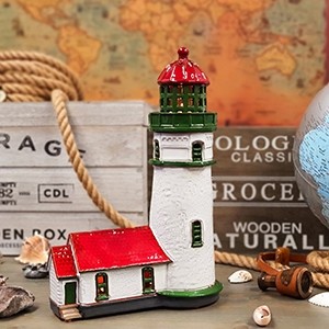 Hand made ceramic lighthouse candle holder Cape Blanco OR. USA