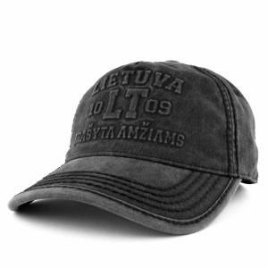Black Lithuania LT 1009 Cap with Embossed Design