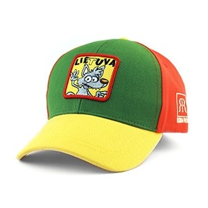 Children's Cap Lithuania – Tricolor with Embroidered Wolf