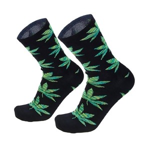 Men socks with green weed leaf