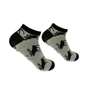 Unisex gray color cotton short socks with elks size:(37-44)