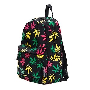Leisure Backpack with tricolor weed leaf