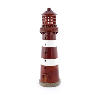 Hand made ceramic lighthouse candle holder - Hellisoy Norway
