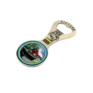 Metal fridge magnet - Bottle opener Nida fisherman's house