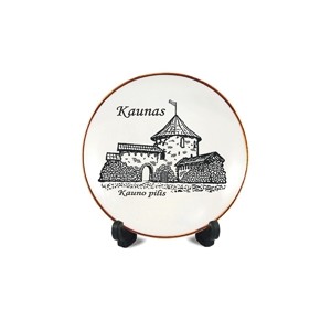 Porcelain plate with magnet Kaunas castle