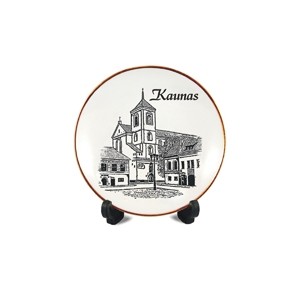 Porcelain plate with magnet Kaunas cathedral