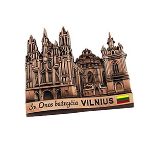 Souvenir metal fridge magnet - Vilnius St. Anne's church