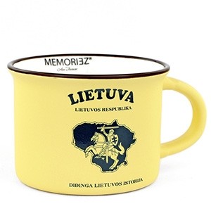 Small Mug Lithuania Knight - Yellow Color, 150 ml, with History