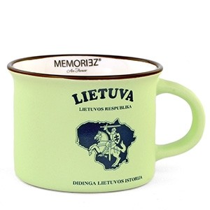 Small Mug Lithuania Knight - Yellow Color, 150 ml, with History