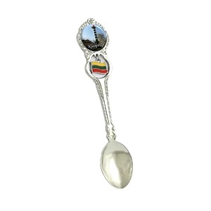 Metal spoon with Lithuanian flag Klaipeda - lighthouse