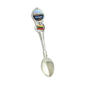 Metal spoon with Lithuanian flag Klaipeda - port