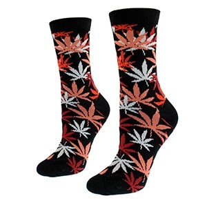 Women dark socks with weed