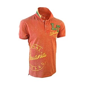 Red color Polo t-shirts "Lithuania LT Style" 