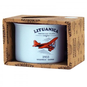 Small Lituanica cup - Blue color, 150 ml, with flight History