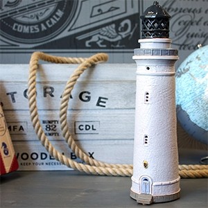 Hand made ceramic lighthouse candle holder Hirtshals Fyr Denmark