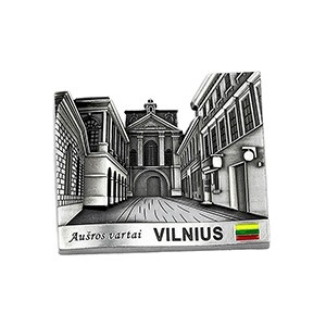 Souvenir metal fridge magnet - Vilnius Aušros vartai