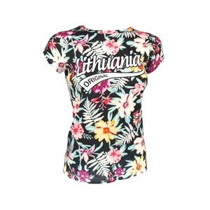 Flowered gray ladie's t-shirts Lithuania Original