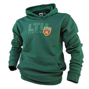 Kids Green Hoodie “LTU Lithuania” with Embroidered Patch