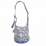 Light blue floral bag Lithuania with long handle