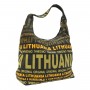 Yellow big canvas graphic bag Lithuania 
