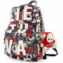White Lithuania Teddy Bear Attached to Backpack