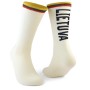 White men's socks "LIETUVA" with tricolor accents