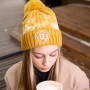 Ocher yellow short winter hat Lithuania