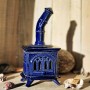 Handmade ceramic stove incense holder Cobalt Blue