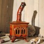 Handmade ceramic stove incense holder Rusty Brown