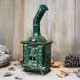 Handmade ceramic incense burner bottle green color