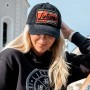 Black leisure cap with the inscription "Always on the road with Lithuania"