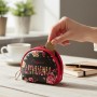 Lithuania coin purse in everyday use on table