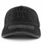 Black Lithuania LT embossed cap front view