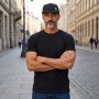 Black LITHUANIA Vytis Full Cap worn by a model