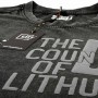 Close-up of T-shirt printing "The Country of Lithuania"