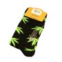 Black socks with green weed leaves for man
