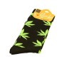 Black socks with weed leaves for man