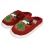 Women’s Christmas slippers with reindeer – red