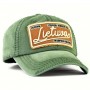 Stylish green cap with embroidered "Always on the road with Lithuania"