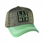 Gray speckled cap with green visor Lithuania