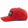 Modern Red Travel Cap with Embossed Lettering – Polyester Fabric