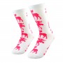 White women socks with pink moose