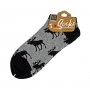 Unisex gray color cotton short socks with elks