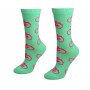 Mint color women socks with bikes
