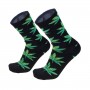 Men socks with green weed leaf 