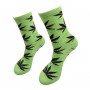 Green color women weed cotton socks