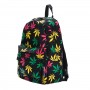 Leisure backpack with tricolor weed leaf