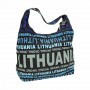 Blue big canvas graphic bag Lithuania