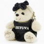 Front View White Lithuania Teddy Bear Denim Dress