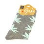 Gray women socks with weed leaves